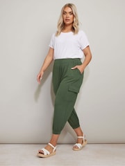 Yours Curve Cropped Cargo Harem Trousers - Imagen 6 de 9