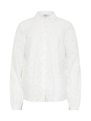 Long Tall Sally White 100% Cotton Broidery Yoke Shirt - Image 4 of 4