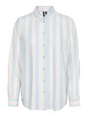 VERO MODA Blue Button Up Loose Summer Shirt - Image 6 of 6