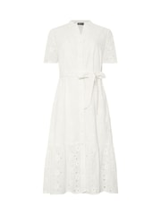 M&Co White Broderie Notch Neck 100% Cotton Shirt Dress - Image 6 of 6