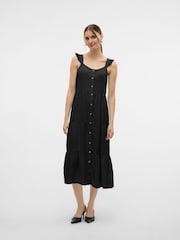 VERO MODA Black Tiered Button Down Maxi Dress - Image 1 of 5