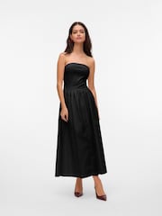 VERO MODA Black Lightweight Summer Bandeau Ankle Dress - Image 1 of 6