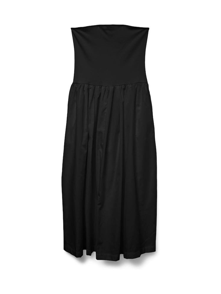 VERO MODA Black Lightweight Summer Bandeau Ankle Dress - Image 6 of 6