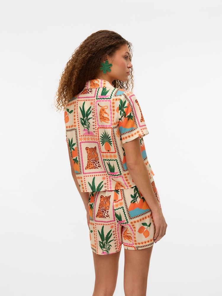 VERO MODA Tile Print Alto Waisted Shorts - Imagen 2 de 7