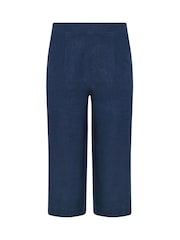 M&Co Blue Petite Linen Wide Leg Crop Trousers - Image 5 of 5