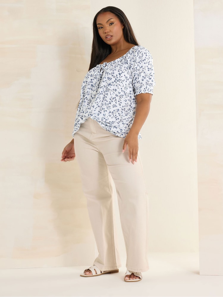 Yours Curve Blue Boho Top - Image 2 of 6