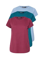 Yours Curve Red Core T-Shirts 3 Pack - Image 5 of 7
