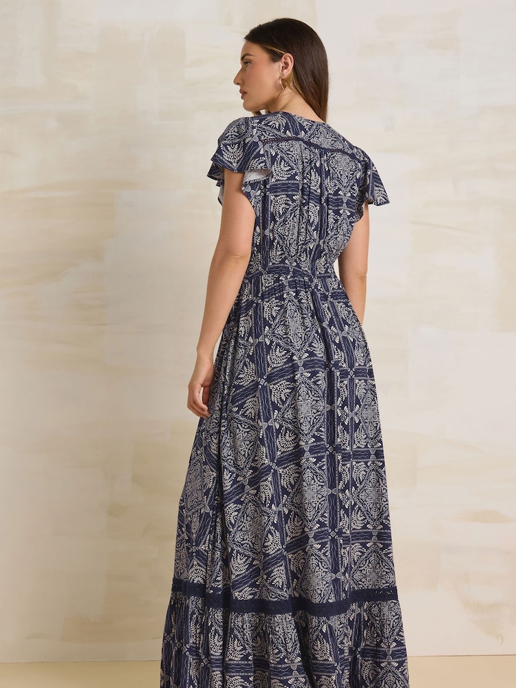 Vestido maxi longo e alto Sally Button - Imagem 2 de 3