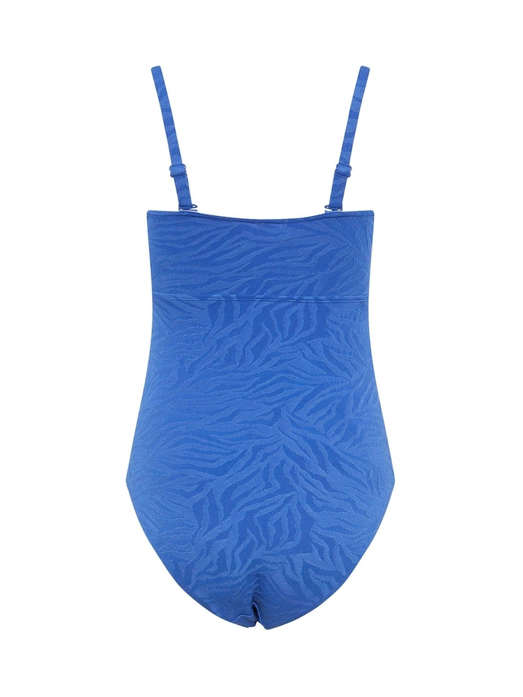 M&Co Blue Texture Buckle Swimsuit - Image 7 of 7