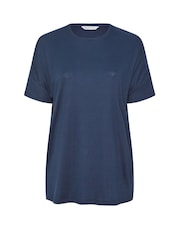 Yours Curve Blue Ribbed Sleep Top - Image 6 of 6