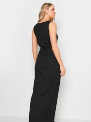 Long Tall Sally Black Ribbed Button Through Maxi Dress - Image 3 of 5