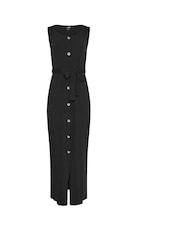 Long Tall Sally Black Ribbed Button Through Maxi Dress - Image 5 of 5