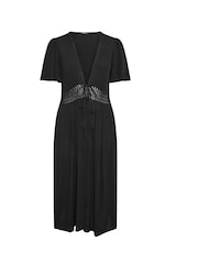 Yours Curve Black Crinkle Maxi Kimono - Image 6 of 6