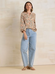 Long Tall Sally Natural Ditsy Half Button Shirt - Image 2 of 5