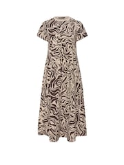 Yours Curve Brown A Line Flare 100% Cotton Dress - Image 5 of 5