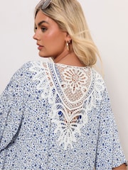 Yours Curve Blue Crochet Cover-Up - Image 4 of 5