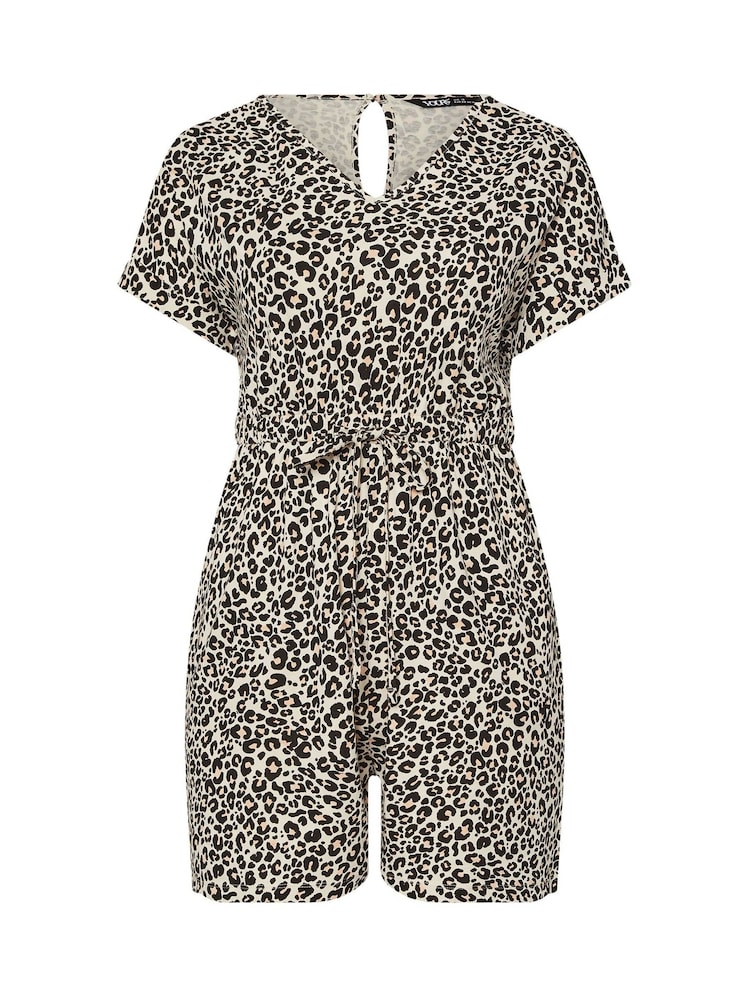 Natural - Yours Curve 100% Cotton Keyhole Playsuit - Imagen 5 de 5