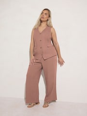 Yours Curve Pink Elongated Waistcoat - Image 1 of 4