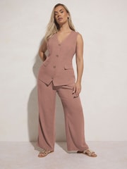 Yours Curve Pink Elongated Waistcoat - Image 3 of 4