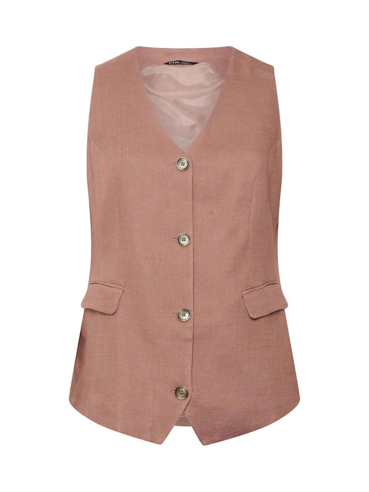 Yours Curve Pink Elongated Waistcoat - Image 4 of 4