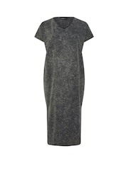 Yours Curve Grey Acid Wash Heavy Throw On 100% Cotton Dress - Image 5 of 5