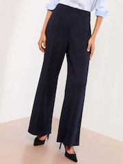 Lipsy Navy High Waist Wide Leg Trousers - Image 1 of 4