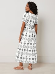 M&Co White Petite Embroidery Button 100% Cotton Dress - Image 3 of 5