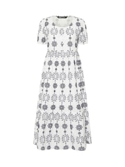 M&Co White Petite Embroidery Button 100% Cotton Dress - Image 5 of 5