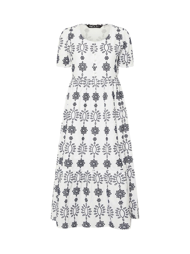 M&Co White Petite Embroidery Button 100% Cotton Dress - Image 5 of 5 M&Co White Petite Embroidery Button 100% Cotton Dress - Image 5 of 5