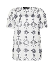 M&Co Petite 100% Cotton Embroidered Short Sleeve T-Shirt - Imagen 5 de 5
