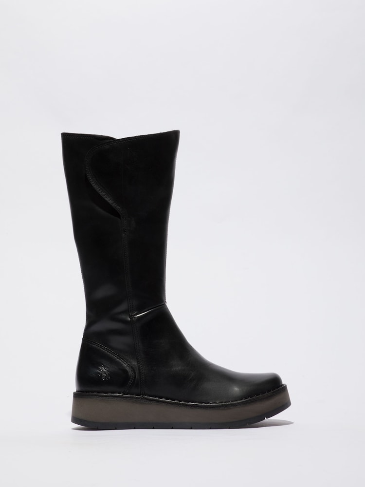 Fly London Rug Tall Black Boots - Image 1 of 4 Fly London Rug Tall Black Boots - Image 1 of 4