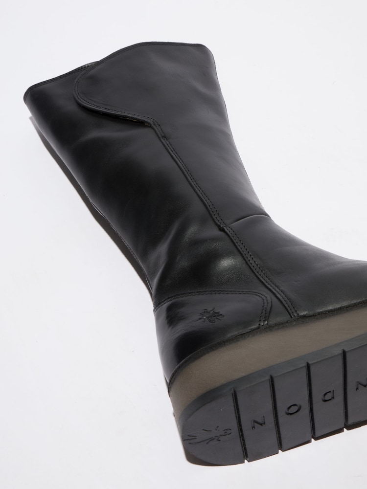 Fly London Rug Tall Black Boots - Image 2 of 4 Fly London Rug Tall Black Boots - Image 2 of 4