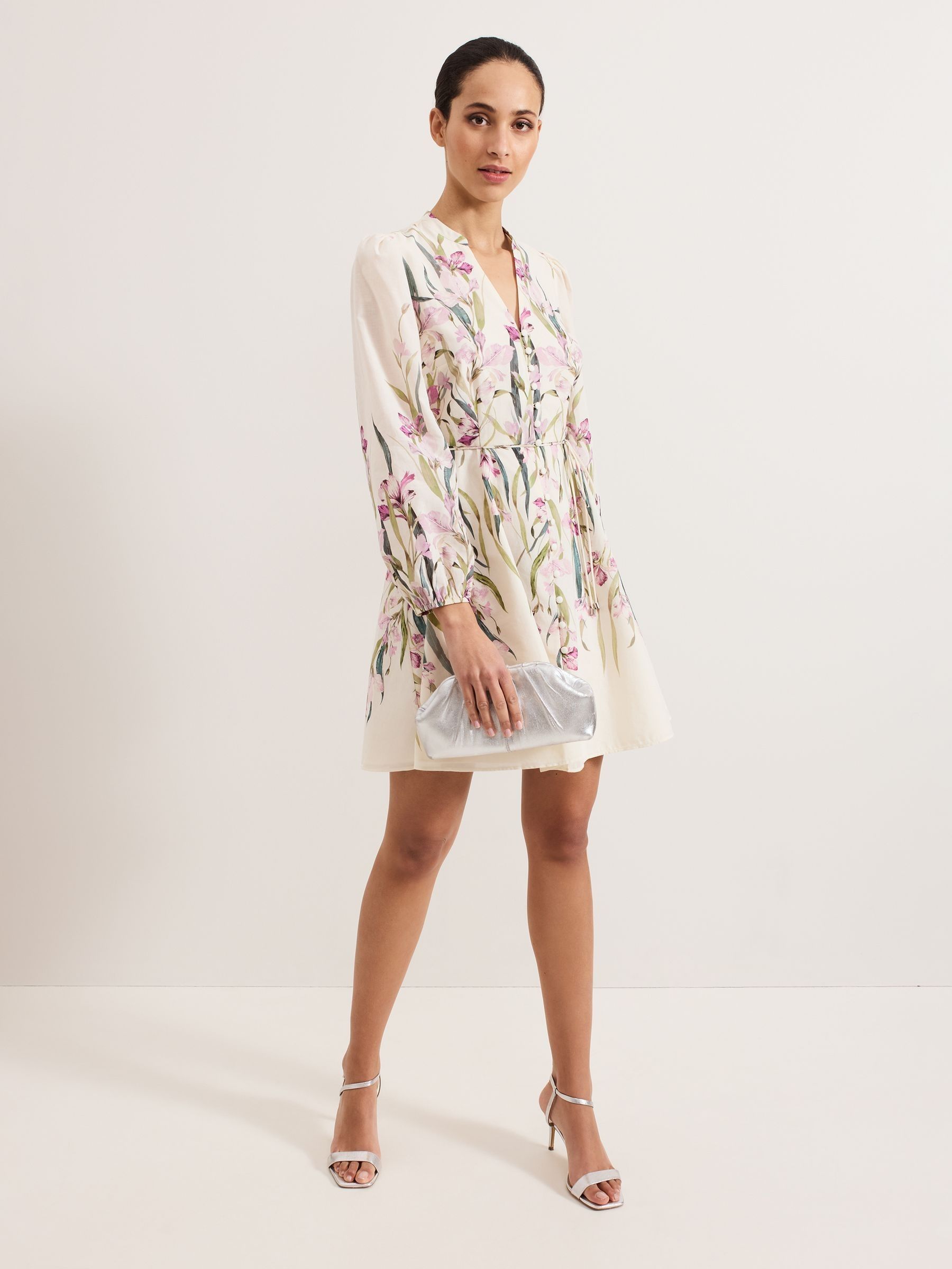 未開封新品8y ②Ibiza Dress roosa bloom print Johnny Was Biya Mazzy Flora Ruched Dress B32024-2K — AfterRetail