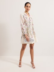 Phase Eight White 100% Cotton Velma Floral Dress - Image 6 of 7