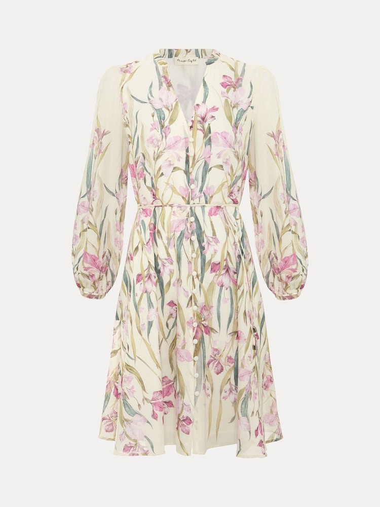 Phase Eight White 100% Cotton Velma Floral Dress - Image 7 of 7