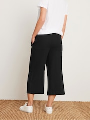 M&Co Black Petite Linen Wide Leg Crop Trousers - Image 8 of 9