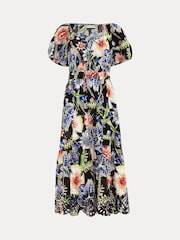 Phase Eight Black 100% Cotton Asa Floral Dress - Image 7 of 7