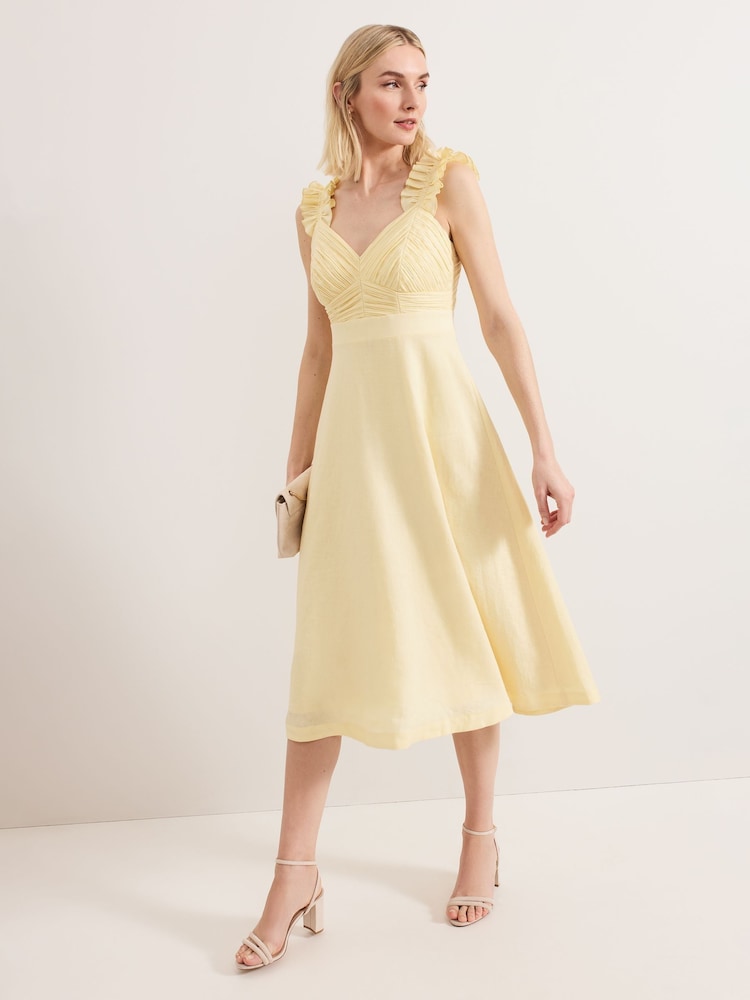 Phase Eight Yellow Hannah Linen Dress - Image 1 of 7