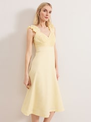 Phase Eight Yellow Hannah Linen Dress - Image 4 of 7