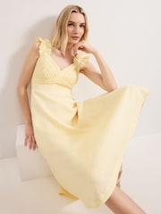 Phase Eight Yellow Hannah Linen Dress - Image 6 of 7