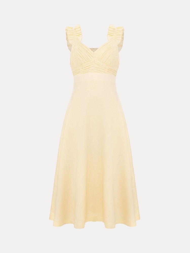 Phase Eight Yellow Hannah Linen Dress - Image 7 of 7