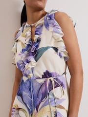 Phase Eight Blue Petite Rachel Printed Dress - Image 4 of 6
