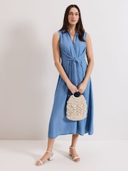 Phase Eight Blue Becky Chambray Dress - Image 1 of 7