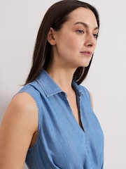 Phase Eight Blue Becky Chambray Dress - Image 5 of 7