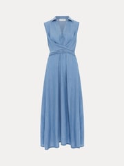 Phase Eight Blue Becky Chambray Dress - Image 7 of 7