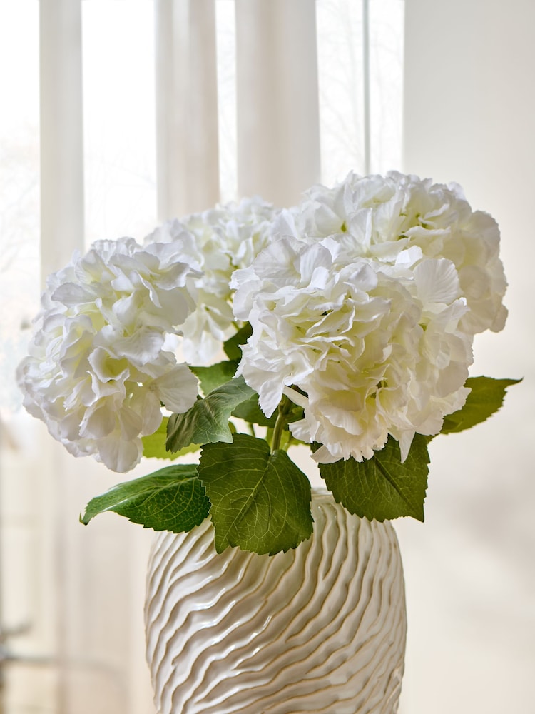 White Artificial Hydrangea (2 Stems) - Image 2 of 5