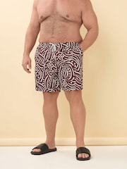 BadRhino Big & Tall Purple Abstract Print Swim Shorts - Image 1 of 5