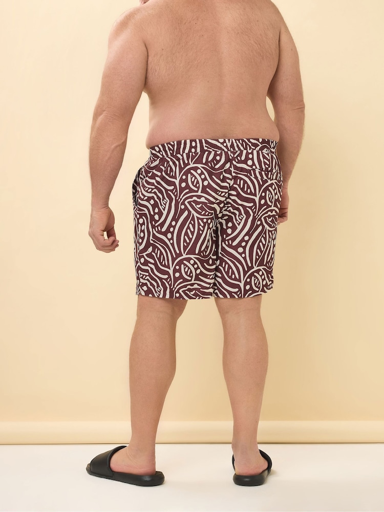BadRhino Big & Tall Purple Abstract Print Swim Shorts - Image 2 of 5