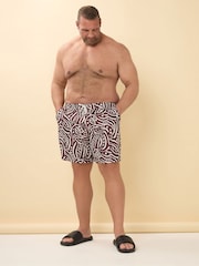 BadRhino Big & Tall Purple Abstract Print Swim Shorts - Image 3 of 5