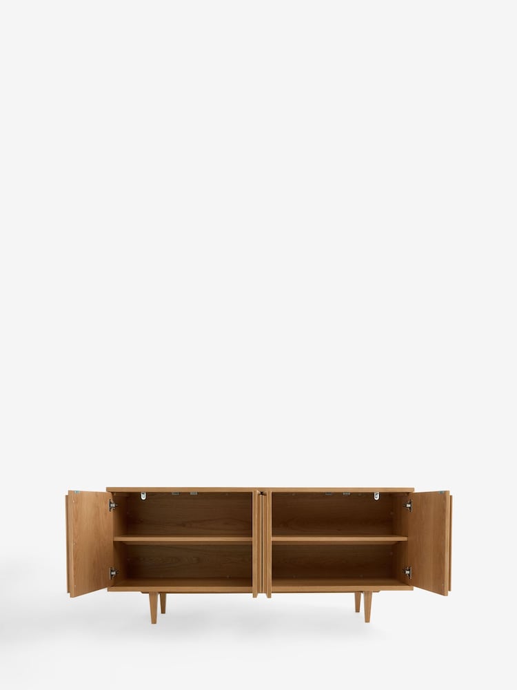 Ribbed Oak Brunswick Ceramic Top Large Sideboard - Image 2 of 9